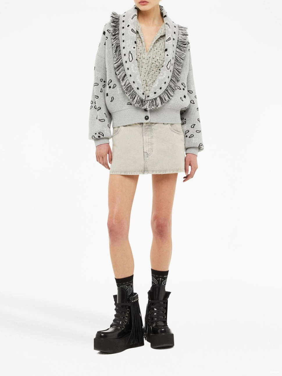 Affordable Alanui cardi-bomber Women fringed Jacquard Bandana 0706